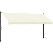 Syfax Markise Einziehbar Creme 400x150 cm Stoff und Stahl