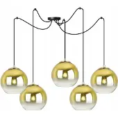 Light11 HOME Hängelampe, Deckenleuchter, goldener Lampenschirm, 15 cm