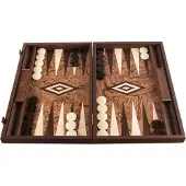 Manopoulos s Backgammon-Set – Walnusswurzel mit Wenge & Eiche