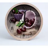 Tulup Holzuhr 30fi cm wanduhr - Obst Kirschen