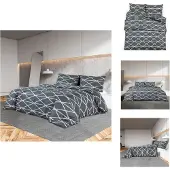 vidaXL Bettwäsche-Set Grau 135x200 cm Baumwolle - Bettbezüge