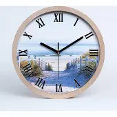 Tulup Holzuhr 20fi cm wanduhr - schwarze Spitzen - Küstendüne