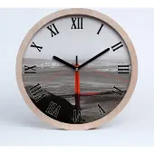Tulup Holzuhr 20fi cm wanduhr - schwarze Spitzen - Brücke sanrancisco