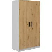 Masseno Drehtürenschrank MALTESA 80 cm Kleiderschrank Schlafzimmer Schrank 2-türig Grau