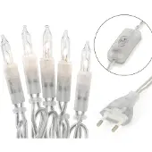 Hellum Lichterkette Minikette Schalter transparent 20 Kerzen Indoor Deko Party Retro