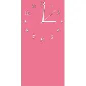 Wallario Design Wanduhr bedruckt, Größe 30 x 60 cm, Motiv: Pastellrot