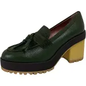 Hogan C27 decollete donna H475 grün Gummiabsatz Loafer Schuhe Frauen