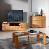 Lomadox Wohnzimmermöbel Set 3-teilig modern in Eiche FABRIANO-161