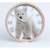 Tulup Holzuhr 20fi cm wanduhr - weiße Spitzen - Ein Eisbär
