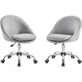 Songmics 2Set Homeoffice Stuhl, Drehstuhl, Schreibtischstuhl, Grau