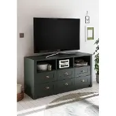 IMV Ascot Lowboard TV-Schrank Fernsehtisch 130cm grün Landhaus