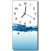 Tulup Glasuhr Wanduhr Küchenuhr Echt-Glas 30x60 Wasser Blau