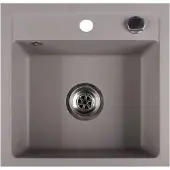 QLS Spülbecken 44x44 cm Granit mit automatischem Siphon Bella Grau 1-Becken 11183