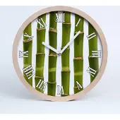 Tulup Holzuhr 20fi cm wanduhr - weiße Spitzen - Bambus