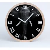 Tulup Holzuhr 30fi cm wanduhr - weiße Spitzen - Afrikanischer Elefant