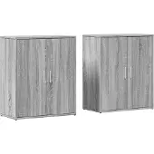 Syfax Sideboards 2 Stk. Grau Sonoma-Eiche 60x31x70 cm Holzwerkstoff