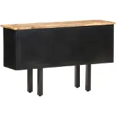 Syfax Sideboard 110x30x65 cm Raues Mango-Massivholz und Stahl