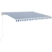 Syfax Markise Automatisch Einziehbar 400x350 cm Blau und Weiß