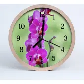 Tulup Holzuhr 20fi cm wanduhr - Orchidee Blumen