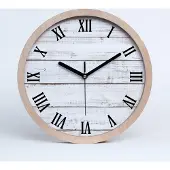 Tulup Holzuhr 30fi cm wanduhr - schwarze Spitzen - Holzwand
