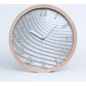 Tulup Holzuhr 25fi cm wanduhr - weiße Spitzen - abstrakte Linien