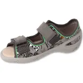 Befado Hausschuhe Sandalen Sunny 063X021 GAME grau mit Ledersohle