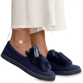 Permani Damen Kinder Hausschuhe Slipper Haus Schuhe Pantoletten Beppi Dunkelblau Gr.30