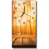 Tulup Glasuhr Wanduhr Küchenuhr Echt-Glas 30x60 Podium Braun