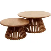 KAWOLA Couchtisch LANI Set 2-tlg. Mangoholz braun Fuß konisch