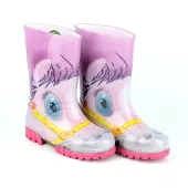 Demar Mädchen Regenstiefel Gummistiefel Gummischuhe Kinderstiefel Rosa Pony 34/35