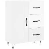 Syfax Sideboard Hochglanz-Weiß 69,5x34x90 cm Holzwerkstoff