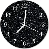 Tulup Glasuhr Wanduhr Küchenuhr Echt-Glas 30fi cm Wasser Tropfen schwarz