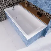 ECOLAM Badewanne Rechteckbadewanne 170x75 cm Savia Acrylwanne + Füße Ablauf Wanne