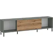 Lomadox TV-Lowboard in grau-grün mit Eiche PARMA-129