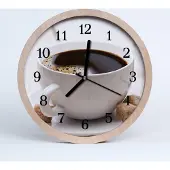 Tulup Holzuhr 30fi cm wanduhr - stilvoller Kaffee