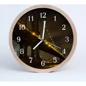 Tulup Holzuhr 20fi cm wanduhr - Nachtbrücke Architektur