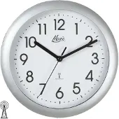 Magic 4490/19 Wanduhr Funk Funkwanduhr analog silbern rund schlicht