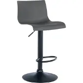 CLP Barhocker Branford I Modern, Höhenverstellbar Mit Lehne I Metallgestell, Bequemer Sitz I Küchenstuhl Oder Esszimmerstuhl, Farbe: grau, Material: Kunststoff