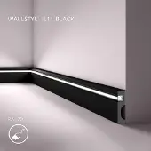 NMC Lichtleiste IL10 Black WALLSTYL 80 x 20 x 2000 mm Polystyrol Schwarz Stuckleiste Deckenleiste LED Leiste