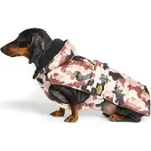 Fashion Dog Steppmantel für Dackel mit Kapuze - Camouflage - 36 cm