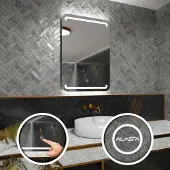 Alasta Rechteckiger LED-Spiegel 60x80 cm für Badezimmer, Wohnzimmer und Schlafzimmer