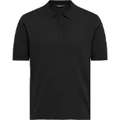 Only & Sons Poloshirt "ONSWYLER LIFE REG 14 SS POLO KNIT NOOS", Herren, Gr. L, schwarz, Strick, Obermaterial: 78% Viskose, 22% Polyester, unifarben, regular fit, Shirts Poloshirt