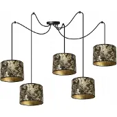 Light11 HOME Decken-Hängelampe, Lampenschirm mit Spinnenmuster, Gold