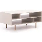 Bettso Wohnzimmersitzbank 100cm BIANCO Kaschmir auf goldenen Beinen