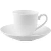 Villeroy & Boch Tasse "Mokka-/ Espressotasse mit Untertasse Royal 100 ml weiß", weiß, Porzellan, Trinkgefäße, Tasse