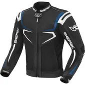 Berik Radic Motorrad Leder- / Textiljacke, schwarz/blau/weiß, 52