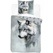 Detexpol Bettwäsche, Baumwollbettwäsche für Kinder 160x200 5699a Wolf