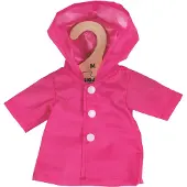 Bigjigs Puppen Regenmantel rosa - mittlere Babypuppe Kleidung 34cm