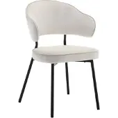 Woltu 1er Set Esszimmerstühle, Polsterstuhl, Metallbeinen, Samt, creme