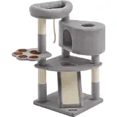 OEM Katzenbaum mit Kratzpfosten und Eingang für Katzen bis 7 kg grau